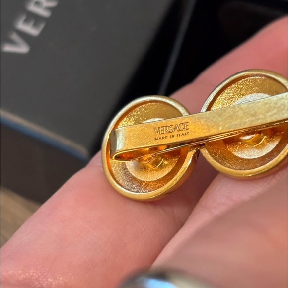 Versace Gold Plated Medusa Medallion Hair Clip